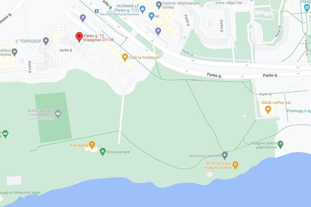 Erdvus Butas Su Balkonu Salia Ezero Ir Stadiono Visaginas Exteriör bild